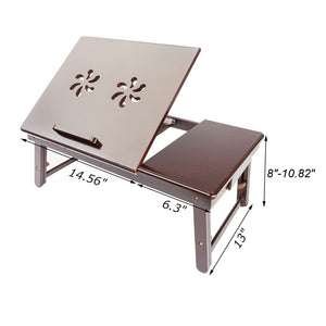 Laptop Desk/Breakfast Serving Bed Table Adjustable 100% Bamboo