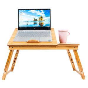 Laptop Desk/Breakfast Serving Bed Table Adjustable 100% Bamboo