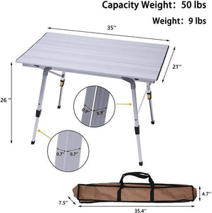 Portable Folding Aluminum Camping Picnic Table